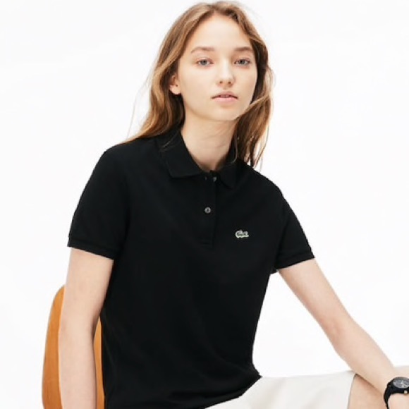 Lacoste Tops - Lacoste short sleeve polo shirt black 3 buttons